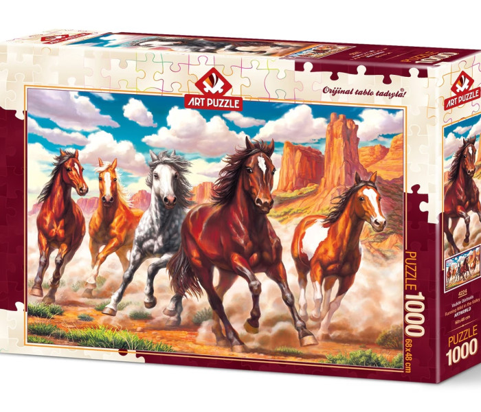 Puzzle - Art puzzle - Divoké kone v údolí