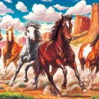 Puzzle - Art puzzle - Divoké kone v údolí