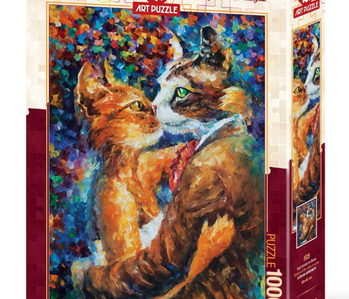 Puzzle - Art puzzle - Tanec zamilovaných mačiek