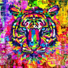 Puzzle - Bluebird - Farebný tiger