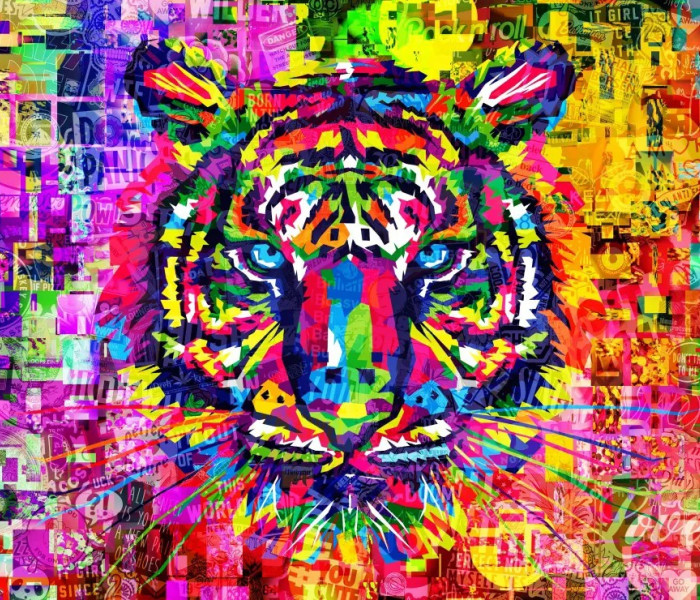 Puzzle - Bluebird - Farebný tiger