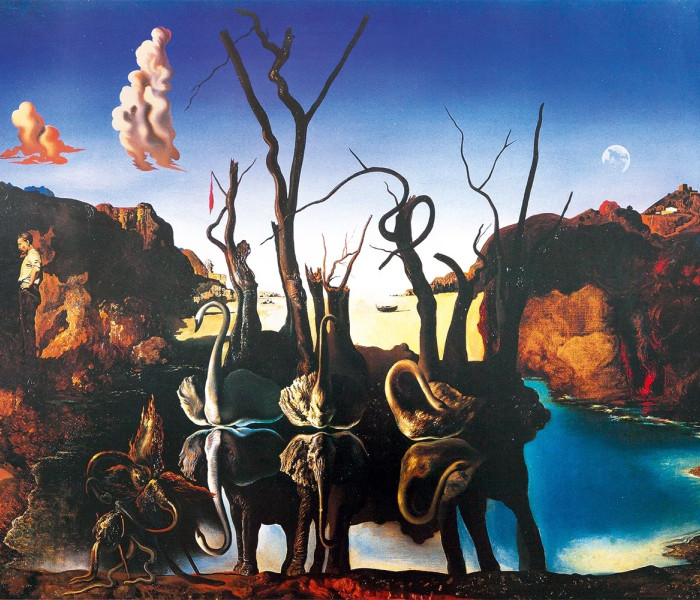 Puzzle - Bluebird - Lebede reflectate în apă ca elefanți, 1937