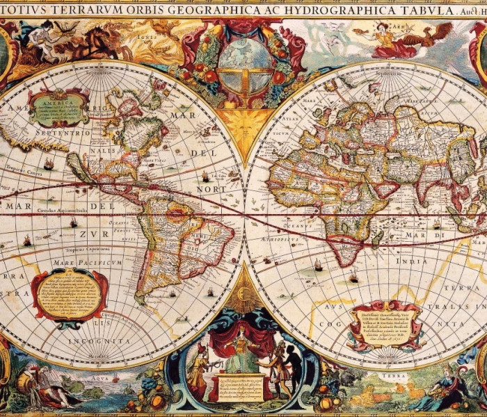 Puzzle - Bluebird - Starobylá mapa sveta