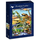 Puzzle - Bluebird - Dinosaury pri západe slnka