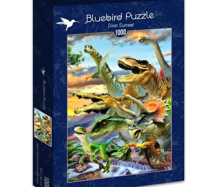 Puzzle - Bluebird - Dinosaury pri západe slnka