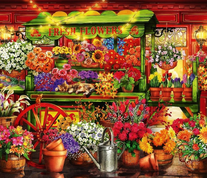 Puzzle - Bluebird - Stánok s kvetinami