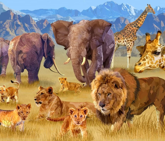 Puzzle - Bluebird - Zvieratá žijúce v savane