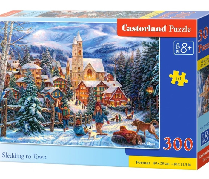 Puzzle - Castorland - Sánkovanie do mesta