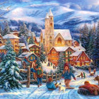 Puzzle - Castorland - Sánkovanie do mesta