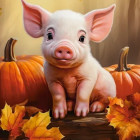 Puzzle - Castorland - Roztomilé jesenné prasiatko