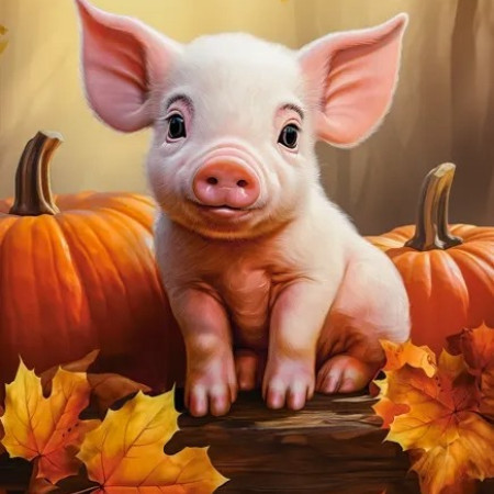 Roztomilé jesenné prasiatko