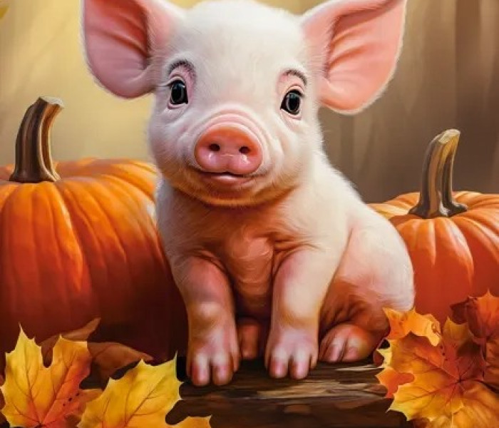 Puzzle - Castorland - Roztomilé jesenné prasiatko