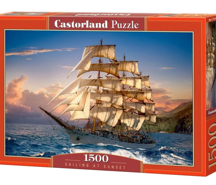 Puzzle - Castorland - Plachtenie pri západe slnka