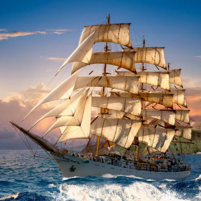 Plachtenie pri západe slnka