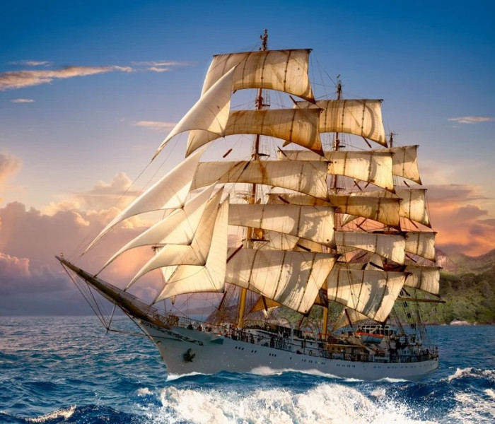 Puzzle - Castorland - Plachtenie pri západe slnka