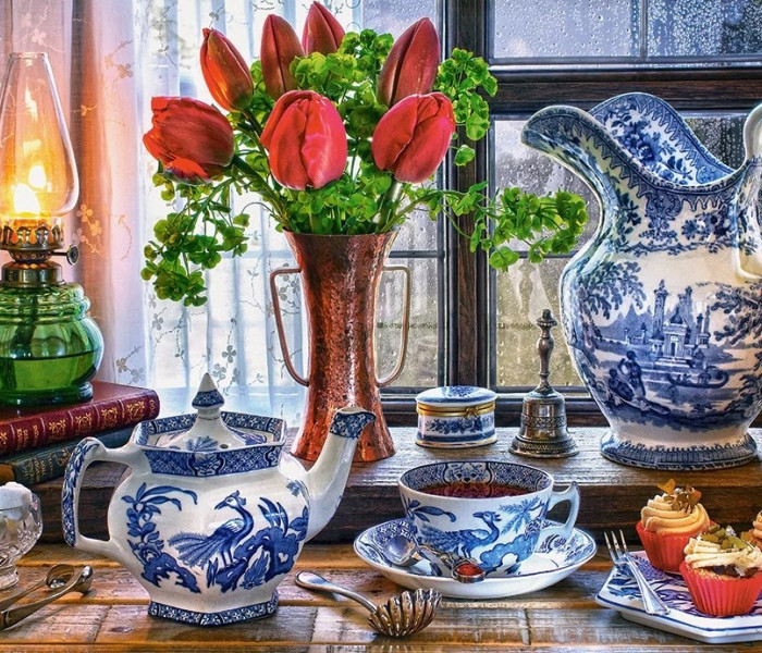 Puzzle - Castorland - Zátišie s tulipánmi