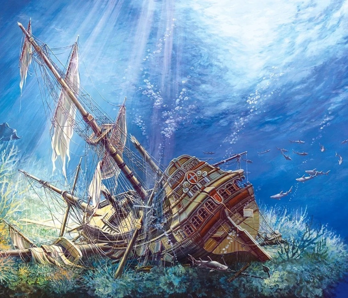 Puzzle - Castorland - Potopená galeóna