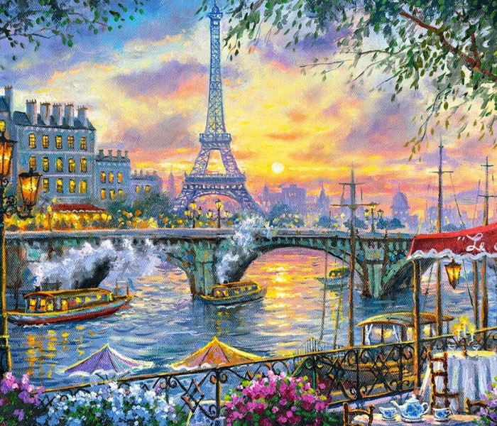 Puzzle - Castorland - Čajový čas v Paríži