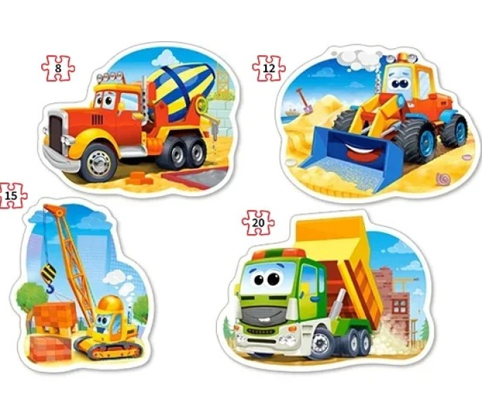 Puzzle - Castorland - Stavebné vozidlá - 4 v 1