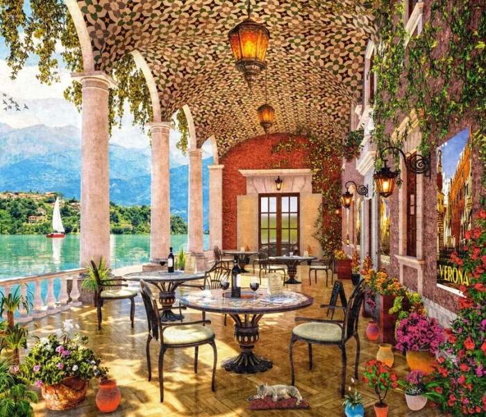 Puzzle - Castorland - Terasa lângă lac