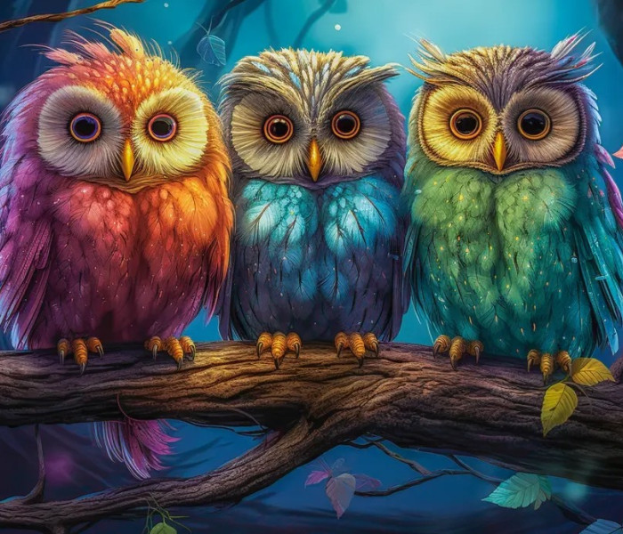 Puzzle - Castorland - Tri malé sovy