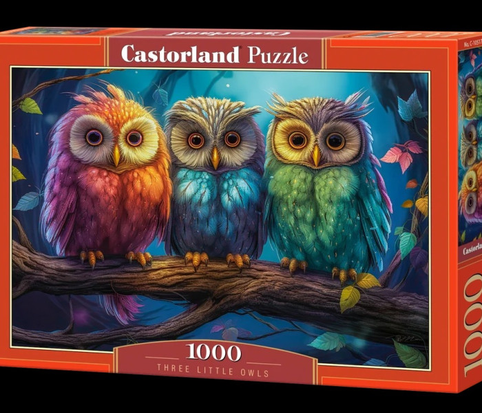 Puzzle - Castorland - Tri malé sovy