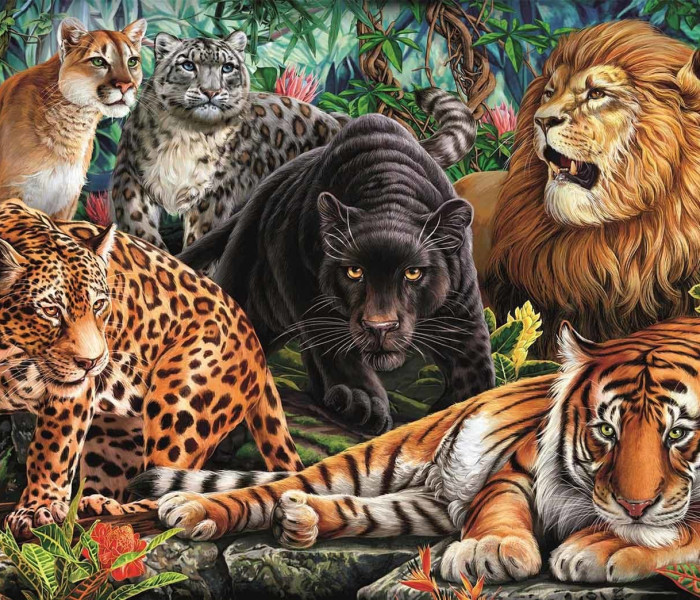 Puzzle - Clementoni - Feline sălbatice