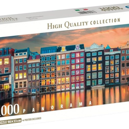 Žiarivý Amsterdam - Panoramatické puzzle