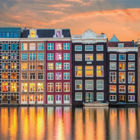 Žiarivý Amsterdam - Panoramatické puzzle