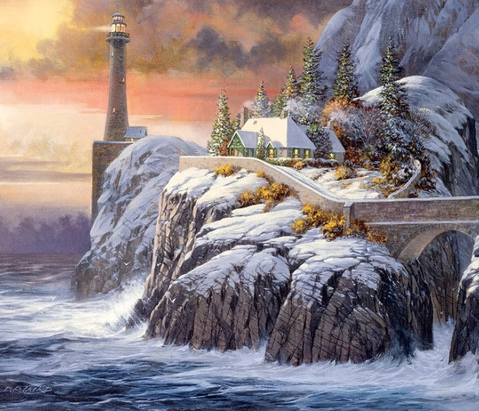 Puzzle - Cobble Hill - Maják v zime