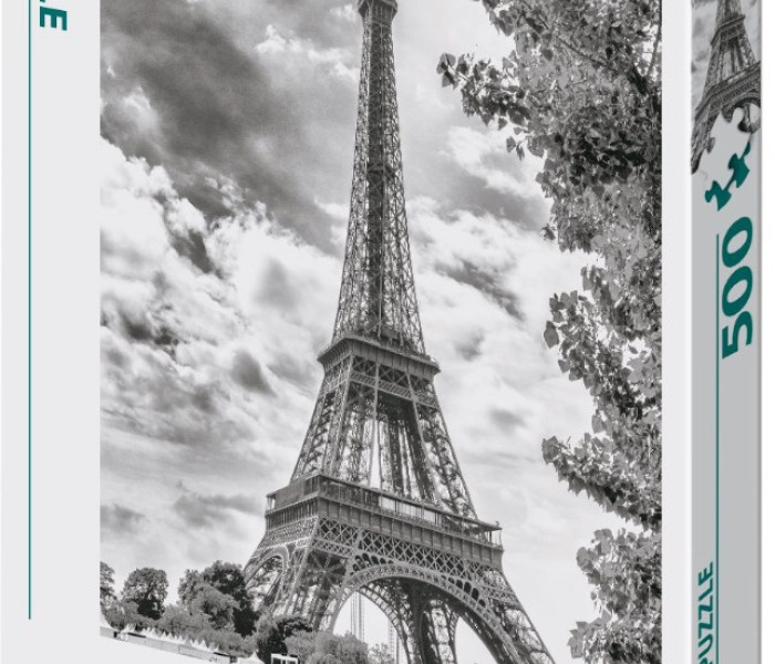 Puzzle - Dino - Čiernobiela Eiffelova veža