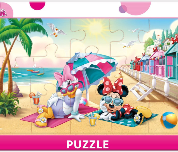 Puzzle - Dino - Minnie a Daisy na pláži