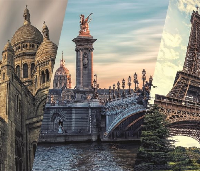 Puzzle - Dino - Paríž Koláž - Panoramatické puzzle