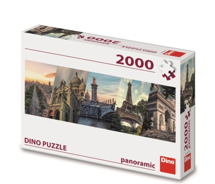Puzzle - Dino - Paríž Koláž - Panoramatické puzzle