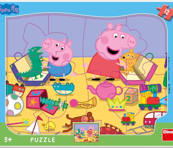 Puzzle - Dino - Peppa Pig játszik