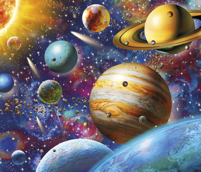 Puzzle - Dino - Planéty