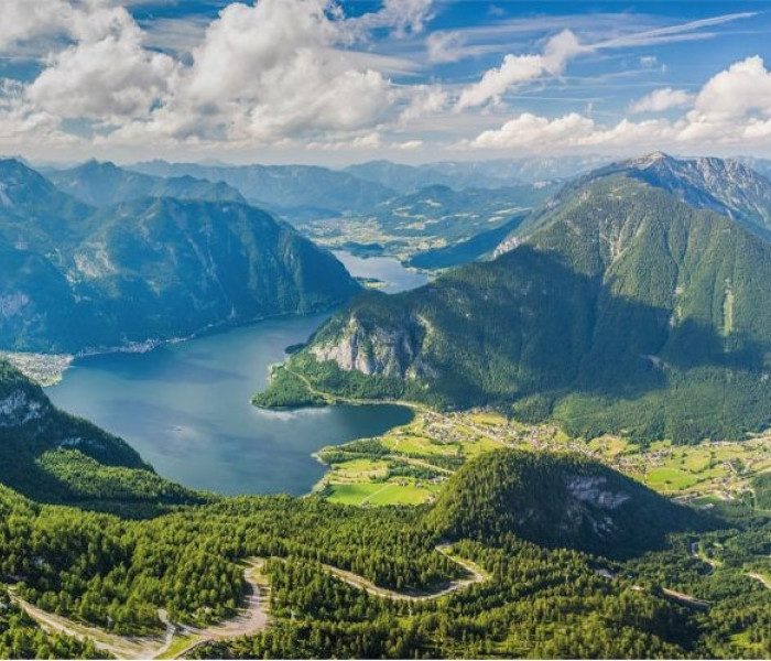 Puzzle - Dino - Vedere asupra Alpilor - Puzzle panoramic