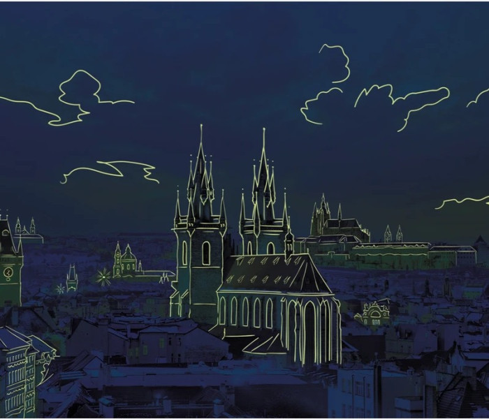 Puzzle - Dino - Pohľad na Hradčany Svietiace puzzle