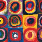 Puzzle - Eurographics - Kandinsky - Studiu de pătrate colorate