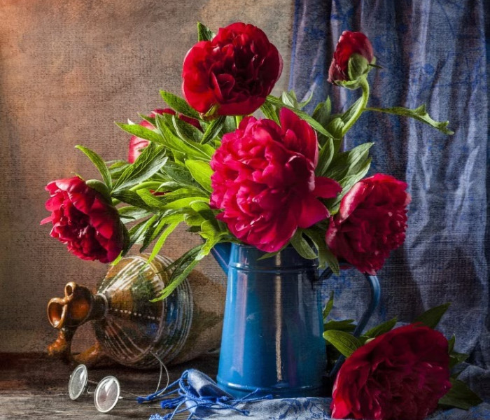 Puzzle - Grafika - Červené pivonky