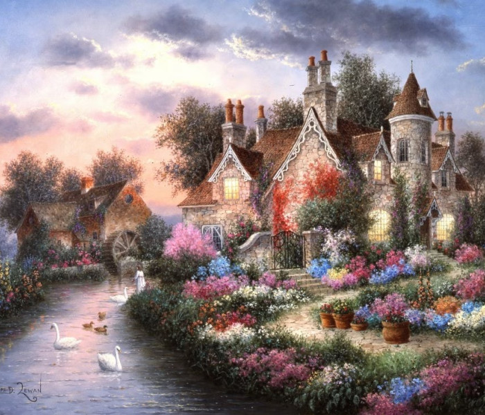 Puzzle - Grafika - Casa de la pârâu