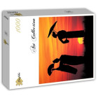 Puzzle - Grafika - Gejša pri západe slnka