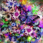 Puzzle - Grafika - Kvety a motýle