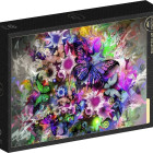 Puzzle - Grafika - Kvety a motýle