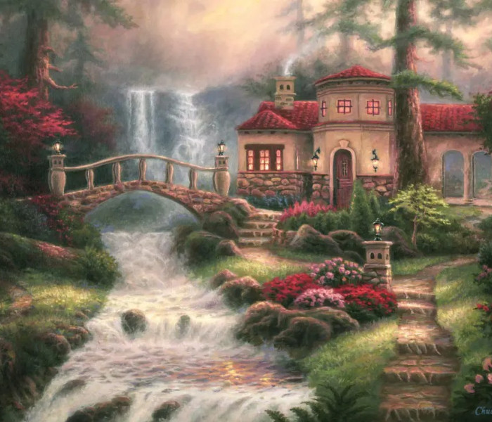 Puzzle - Grafika - Vodopády na řece Sierra