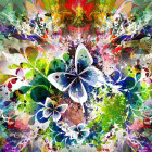 Puzzle - Grafika - Jarné kvety a motýle