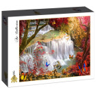 Puzzle - Grafika - Vodopád v hlbokom lese