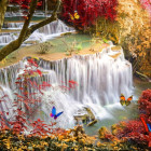 Puzzle - Grafika - Vodopád v hlbokom lese