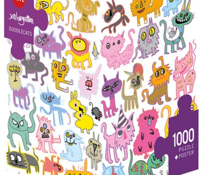 Puzzle - Heye - Čmáranice mačiek - Triangular puzzle