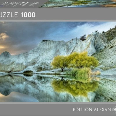 Niebieskie jezioro - Puzzle Panoramiczne 